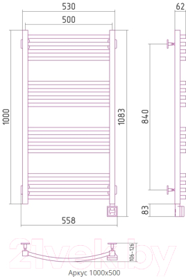 Полотенцесушитель электрический Сунержа Аркус 100x50 / 01-0530-1050