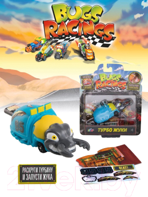 Изображение товара Игровой набор Bugs Racings Гонка жуков Жук с машинкой / K02BR002-2 (синий)