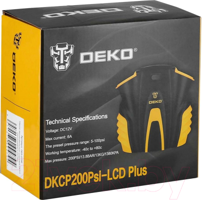 Автомобильный компрессор Deko DKCP200Psi-LCD Plus / 065-0796