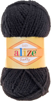 Пряжа для вязания Alize Softy 100% микрополиэстер / 60 (115м, черный) - 