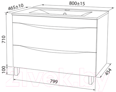 Тумба с умывальником IDDIS CLO80WFi95K