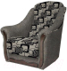 Кресло мягкое Асмана Анна (рогожка кубики коричневые/рогожка бежевый) - 
