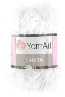 Пряжа для вязания Yarnart Samba 100% полиэстер / 01 (150м, белый) - 