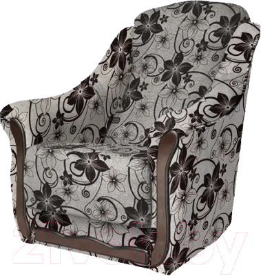 Кресло мягкое Асмана Анна (рогожка цветок крупн коричневый)