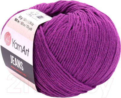 Пряжа для вязания Yarnart Jeans 55% хлопок, 45% акрил / 50 (160м, фиолетовый)