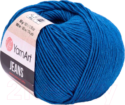 Пряжа для вязания Yarnart Jeans 55% хлопок, 45% акрил / 17 (160м, синий)