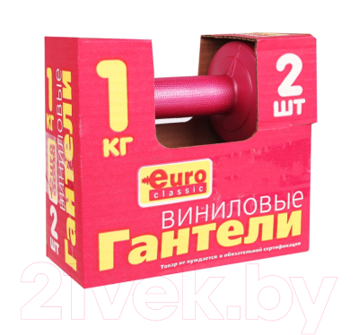 Изображение товара Набор гантелей EuroClassic EKDB-1-V (2x1кг, розовый)