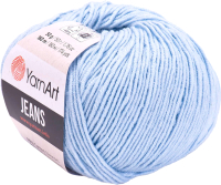 Пряжа для вязания Yarnart Jeans 55% хлопок, 45% акрил / 75 (160м, белый/голубой) - 