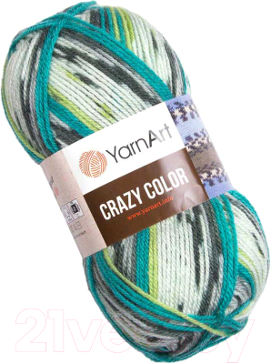 Пряжа для вязания Yarnart Crazy color 25% шерсть, 75% акрил / 166 (260м, принт)