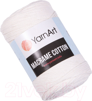 Пряжа для вязания Yarnart Macrame Cotton 20% полиэстер, 80% хлопок / 752 (225м, молочный)