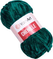 Пряжа для вязания Yarnart Chenille 100% микрополиэстер / 574 (90м, темно-зеленый) - 