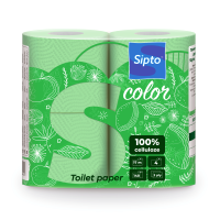 Туалетная бумага Sipto Standart Color Двухслойная (4рул, зеленый) - 