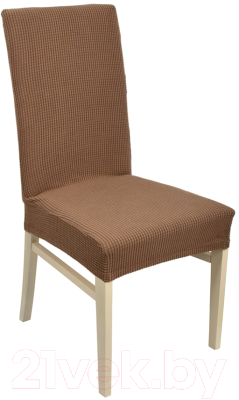 Чехол на стул QWERTY Вельвет / 65825 (светло-коричневый)