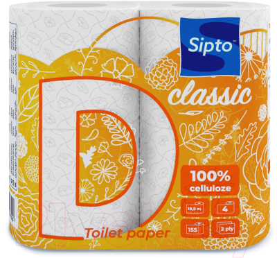 Туалетная бумага Sipto Deco Classic Двухслойная (4рул)