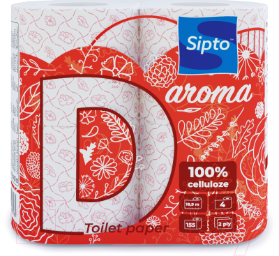 Туалетная бумага Sipto Deco Aroma запах клубника Двухслойная (4рул)