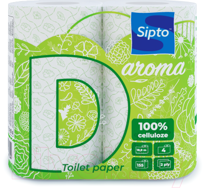 Туалетная бумага Sipto Deco Aroma запах цветы луговые Двухслойная (4рул)
