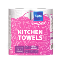 Бумажные полотенца Sipto Comfort Двухслойные (2рул, белый) - 
