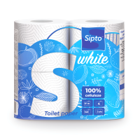 Туалетная бумага Sipto Standart White Двухслойная (4рул, белый) - 