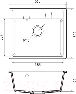 Мойка кухонная GranFest Quadro GF-Q561 (топаз)