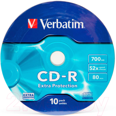 Набор дисков CD-R Verbatim 700мб Extra Protection / 43725 (10шт)