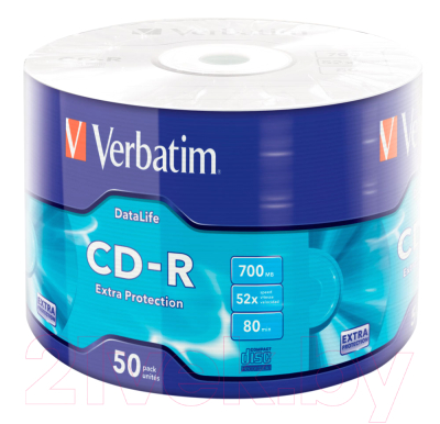 Набор дисков CD-R Verbatim 700мб Extra Protection / 43787 (50шт)
