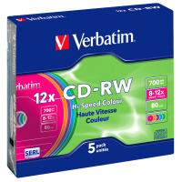 Набор дисков CD-RW Verbatim 700мб Slim / 43167 (5шт) - 