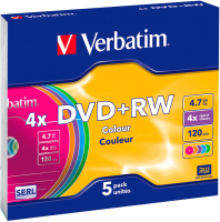 Набор дисков DVD+RW Verbatim 4.7Гб Slim / 43297 (5шт) - 