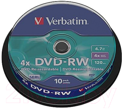 Набор дисков DVD-RW Verbatim 4.7Гб / 043552 (10шт)