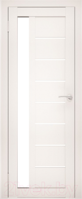 Дверь межкомнатная Юни Flash 04 Eco 40x200 (белый/стекло белое)