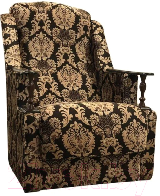 Кресло мягкое Асмана Анна с деревянными подлокотниками (велюр вензель)