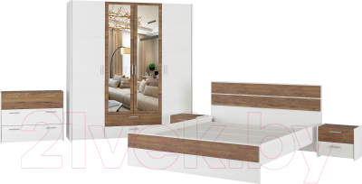 Комплект мебели для спальни Евва Венеция 1 (бодега белый/ясень орландо)