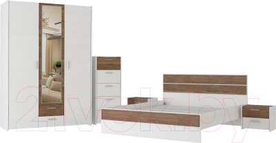 Комплект мебели для спальни Евва Венеция 5 (бодега белый/ясень орландо)