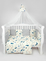 

Комплект постельный для малышей Amarobaby, Premium Little Dino / AMARO-3018-LD