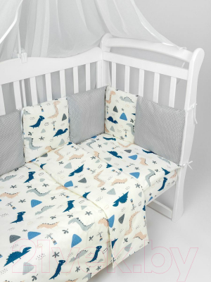 Комплект постельный для малышей Amarobaby Little Dino / AMARO-3015-LD
