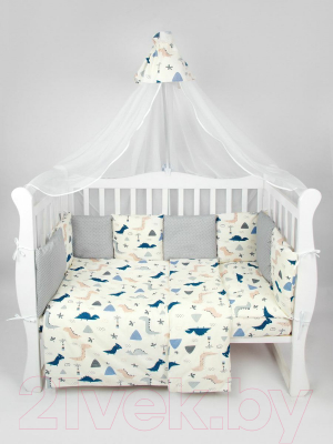 Комплект постельный для малышей Amarobaby Little Dino / AMARO-3015-LD