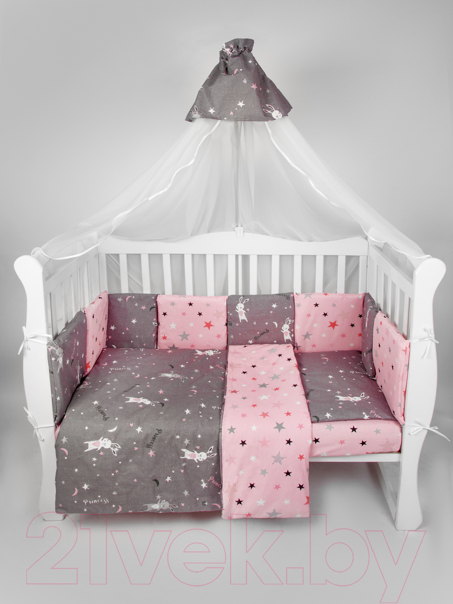 Комплект постельный для новорожденных Amarobaby Princess / AMARO-3015-Prin