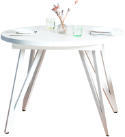 Обеденный стол Millwood Женева 3 D раздвижной 110-150x110x76.4 (белый/металл белый) - 
