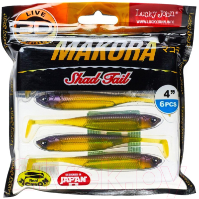 Мягкая приманка Lucky John Series 3d Makora Shad Tail / 140408-004 (6шт)