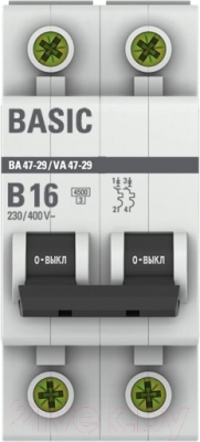 Выключатель автоматический EKF Basic / mcb4729-2-16-B