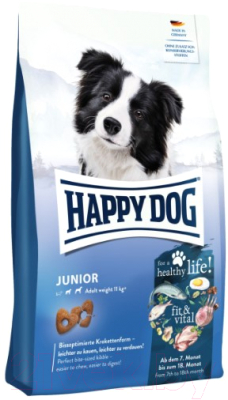 Сухой корм для собак Happy Dog Junior Fit & Vital для щенков c 7 мес. / 60996 (10кг)