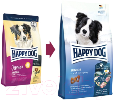 Сухой корм для собак Happy Dog Junior Fit & Vital для щенков c 7 мес. / 60996 (10кг)