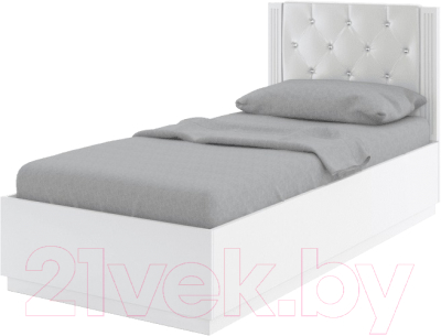 Односпальная кровать Rinner Тиффани М38 с ПМ 90x200 (белый текстурный)