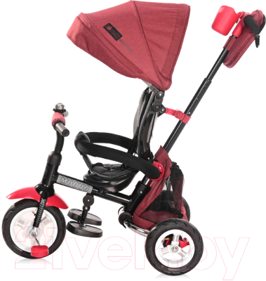 Трехколесный велосипед с ручкой Lorelli Moovo Air Red Black Luxe / 10050462103