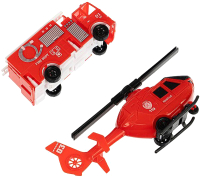 

Набор игрушечной техники Yako, Мини МаниЯ Пожарная машина и вертолет / В94370