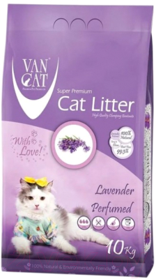 Наполнитель для туалета Van Cat Lavender бентонитовый с ароматом лаванды (11.8л/10кг)