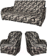 Комплект мягкой мебели Асмана Дачник-1 (рогожка кубики коричневые) - 