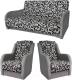 Комплект мягкой мебели Асмана Дачник-1 (рогожка завиток черный/рогожка серая) - 