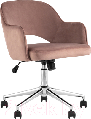 Кресло офисное Stool Group Кларк / CLARKSON Pink CHROME (велюр розовый)