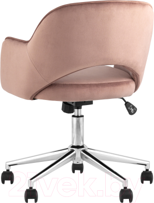 Кресло офисное Stool Group Кларк / CLARKSON Pink CHROME (велюр розовый)
