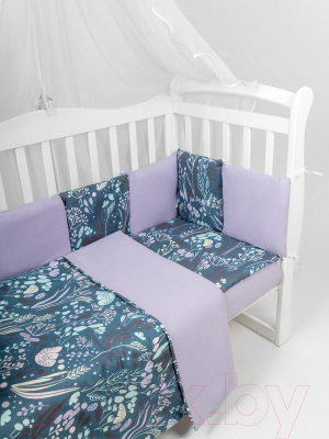 Комплект постельный для малышей Amarobaby Baby Boom Flower dreams / AMARO-3003-FD (фиолетовый)
